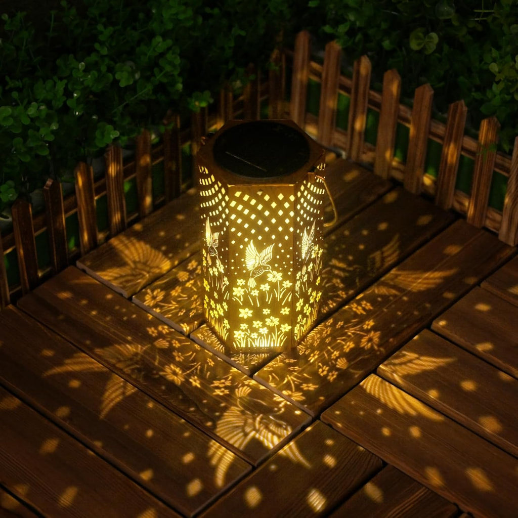Hummingbird Solar Lanterns Outdoor Waterproof Garden Decor - Birthday Gifts for Women Men Mom Father Garden Gifts, Solar Lights Outdoor Decor for Patio, Outside, Yard, Lawn, Pathway