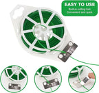 2 Pack 492FT Garden Twist Tie with Built-in Cutter, Rustproof Green Coated Plant Ties for Gardening, Flexible Reusable Tomatoes Ties Support for Indoor Outdoor Home and Office Use