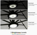PURPLE LEAF Patio Umbrella Light with Remote Control for Outdoor Use | Wireless Remote Control, 12 colors & 3 modes, Easy Clamp-on, USB Rechargeable with Charge, Match Any Party Mood