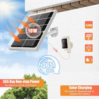 Solar Panel for Security Camera 2 in 1 Port 10W Ring Camera Solar Charger Compatible with Ring Spotlight & Stick Up Outdoor Cam Battery, IP65 Waterproof &16.4ft Long Cable with USB-C/DC Ports