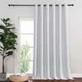 NICETOWN Greyish White Sliding Door Curtain 118 inch Length, Grommet Room Darkening Thermal Curtain Extra Long Sound Dampening for Living Room/Bedroom, W80 x L118, 1 Panel
