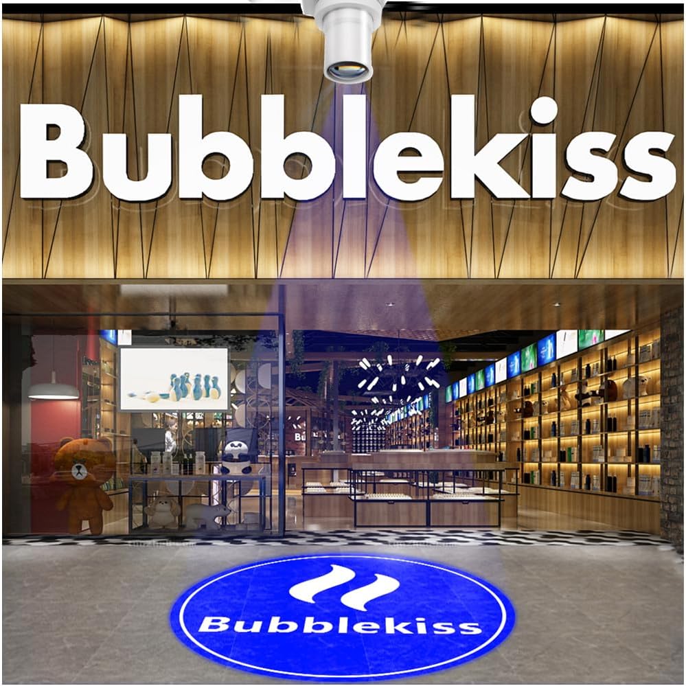 110W GOBO Projector Custom Logo Led Light HD Image for Business Indoor Outdoor Ip67 Waterproof Rotating Advertising Projection Light for Floor Wedding (White)