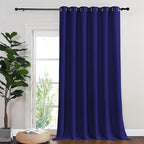 NICETOWN Blackout Sliding Glass Door Curtains, Room Darkening Thermal Insulated Curtains for Living Room Bedroom, Extra Wide Window Drapes, 1 Panel, W80 x L118, Navy Blue