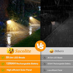 Sucolite 6-Pack Solar Spot Lights Outdoor Waterproof IP65, 3 Lighting Modes 2-in-1 Solar Landscape Spotlights for Yard, 59 LED Solar Powered Wall Lights for Garden Pathway Driveway Walkway, Warm White