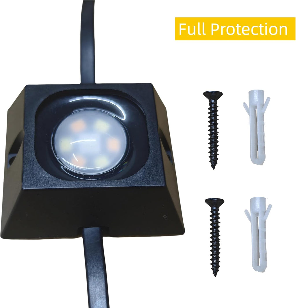 60/90/120 Packs Light Clips Mounts Bracket Compatible with Govee Outdoor Lights Pro （H706） 200FT, 128 Packs，250 Screws Included,Black