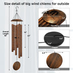45" large wind chimes for outside,6 thick and shown in use