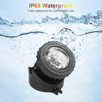 RGB Pond Lights with Timer, LED Underwater Submersible Colorful Landscape Spotlights, 98ft Remote Control IP68 Waterproof Fountain Lights for Fish Aquarium Tank Garden Yard Pool (Set of 2)