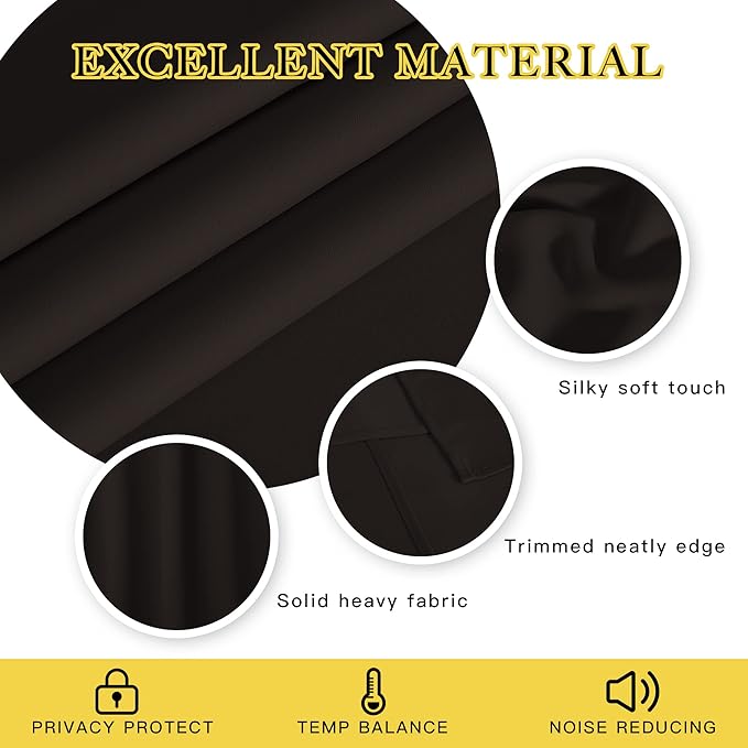 NICETOWN Blackout Curtains 120 inch Length for Sliding Glass Door, Grommet Thermal Insulated Room Darkening Sound Reducing Drapes for Room Divider, 1 Panel, W52 x L120, Toffee Brown