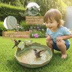 Ceramic Bird Bath for Outside on Ground，Heavy Duty Bird Feeders,Birdbath for Outdoors, Green Bird Baths Bowl for Garden,Table Deck, Balcony, Lawn (Bowl Only)