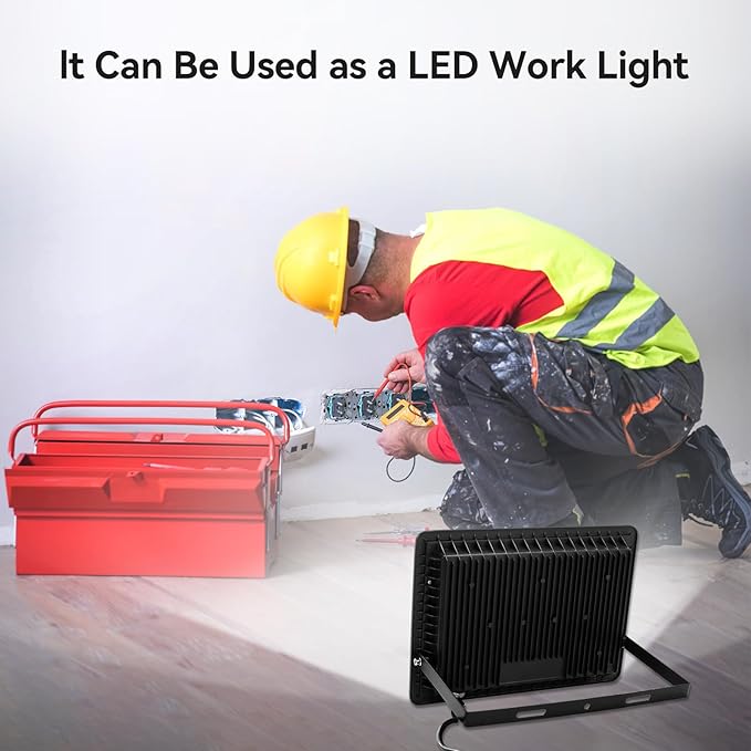2Pack-250W LED Flood Light Outdoor,27500lm LED Work Light with 6FT US Plug,IP66 Waterproof Exterior Security Lights,6000K Daylight White Outside Floodlights Slim design for Playground Yard Stadium