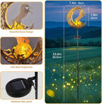 Solar Lights Outdoor Waterproof - Moon & Horse Landscape Lighting, Weatherproof SolarGarden Stakes with 8-10H Auto On/Off, Decorative Pathway Markers for Driveway/Walkway/Equestrian Farms