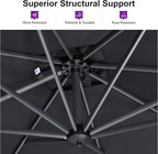 PURPLE LEAF 9 Feet Square Cantilever Umbrella Patio Umbrella with Base Outdoor Umbrella Aluminum Offset with 360-degree Rotation for Garden Deck Pool Patio Black