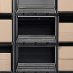 Gracious Living 2 Pack Light Duty Storage Shelves, Knect-A-Shelf 4-Shelf Ventilated Shelving Rack Organizer for Home, Garage, Basement & Laundry, Black
