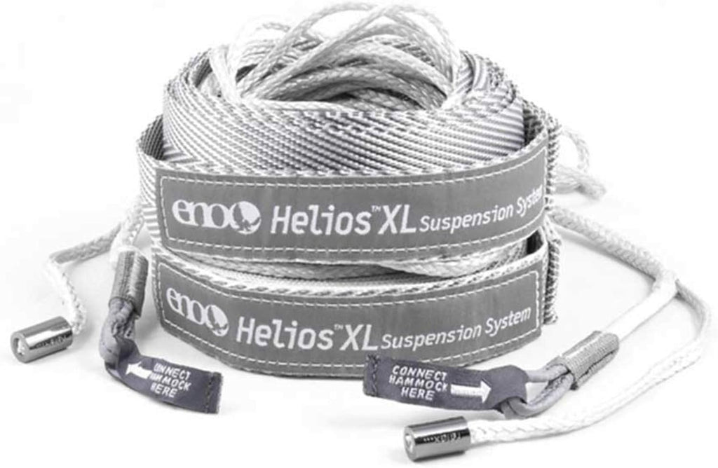 ENO Helios XL Suspension System - Ultralight Tree Strap for Hammock - Hammock Accessories for Camping, Hiking, and Backpacking - Grey