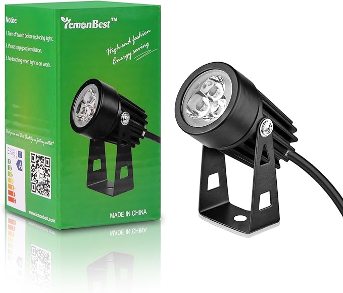 LemonBest® Outdoor LED Landscape Up Down Light Spotlight Low Voltage 12V for Yard Step Lawn Lighting (Yellow)