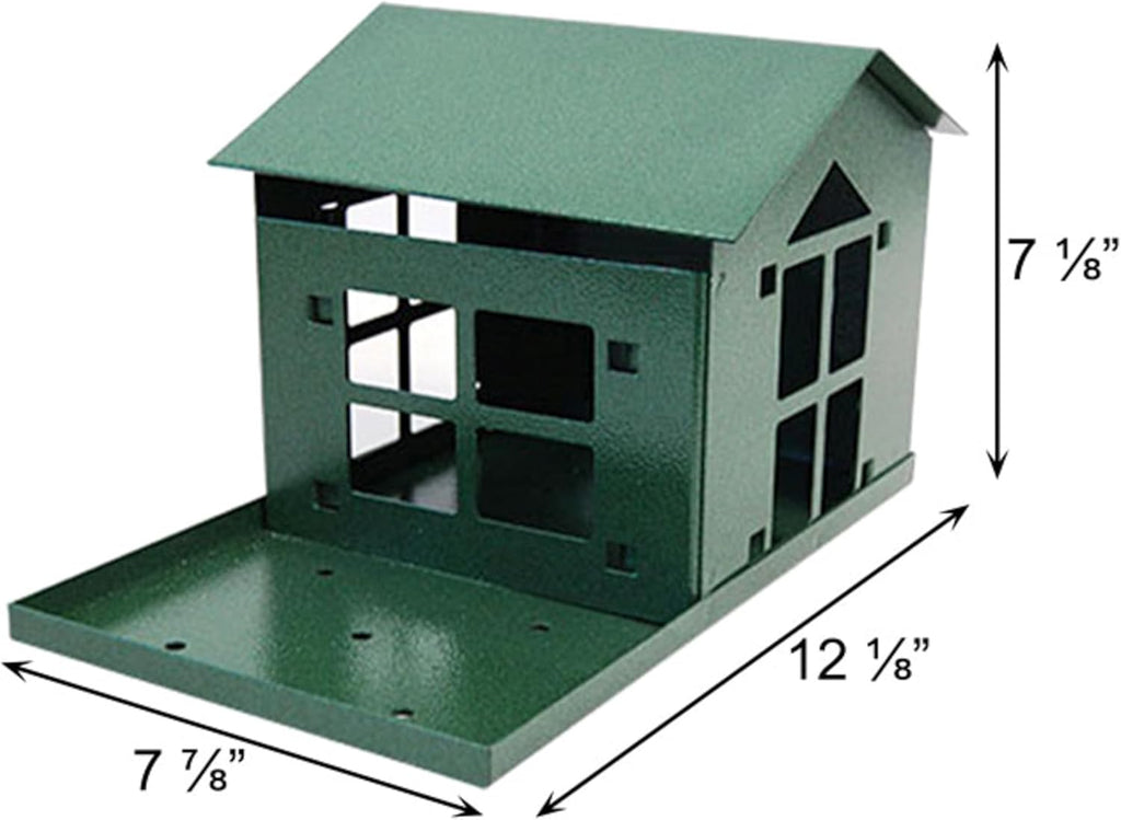 Peanut Pantry Squirrel Feeder - Heavy Duty Steel - Premium Verdigris Finish - Made in USA (SQF1)