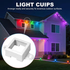 75 Set Light Clips for Govee H705A/B/C/H805 Outdoor Lights with 150 Screws Secure Mounting Brackets for Govee Permanent (H805/H705) Not Compatible Pro Version Outdoor Lights（White）
