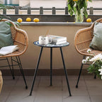 2 Packs Metal Mosaic Round Side Tables 13.4" Small Outdoor Patio Round Accent Coffee Tables Indoor Corner Stand for Small Spaces Weather-Resistant for Balcony, Porch Plant Stands Indoor