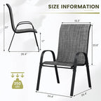 UDPATIO Patio Chairs Set of 8, Stackable Outdoor Dining Chairs with High Back, Breathable Textilene Fabric Outdoor Chair All Weather, 350LBS Capacity for Garden, Backyard (Dark Grey)