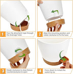Planters for Indoor Plants 7/6.5/6/5.5/5 Inch, Self Watering Planters with Drainage Holes and Saucers 5 Pack Plastic Pots for Plants, Succulents, Herbs, Cactus, Flower Pots, White