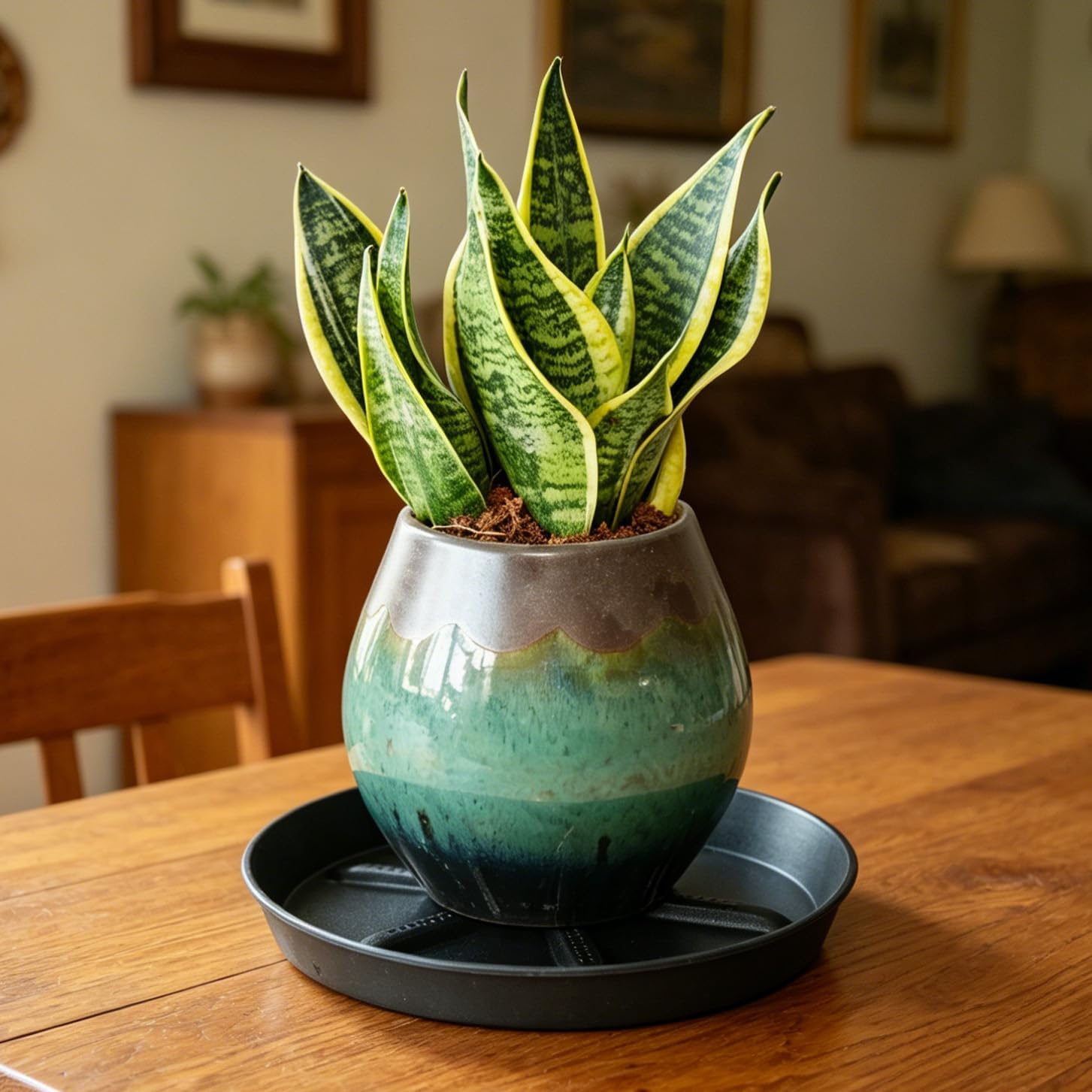 NIMYAU Plant Saucer 6 Inch 4 Pack,Thick Plastic with Raised Center Design Plant Saucers 8 10 12 14 17, Superior Drainage Drip Tray for Indoor Outdoor Planters (6 inch)
