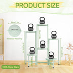 iDavosic.ly Plant Stand Indoor Outdoor, 6 Tier Corner Metal Flower Display Holder Shelf, Easy Assembly Folding Tall Orchid Rack for Patio Balcony Porch Garden Living Room House, Light Green