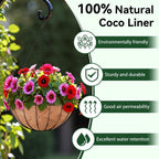 6 Pack 14 Inch Coco Liners for Planters, Hanging Basket Liners | Round Coco Coir Fiber Replacement Liner for Flowers Vegetables Patio Garden Porch Decor,Breathable Drainage,Cuttable DIY
