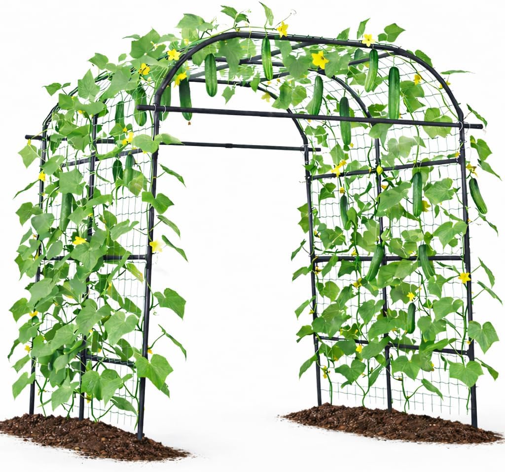giantex metal garden arch trellis for climbing plants, main product view