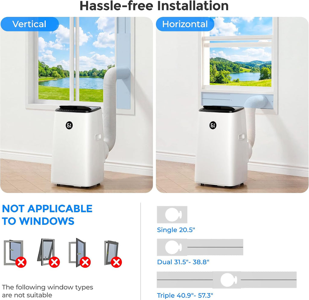 14000 btu portable air conditioner for large room, side view