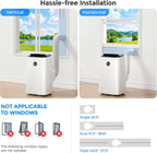 14000 btu portable air conditioner for large room, side view