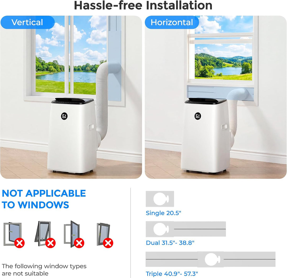 14000 btu portable air conditioner for large room, side view