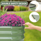 1MORE Galvanized Raised Garden Bed- Planter Garden Boxes Outdoor, Raised Beds for Gardening,Metal Garden Bed Kit for Vegetables Flower, Planter Raised Beds.8x2x1ft Green-2pcs