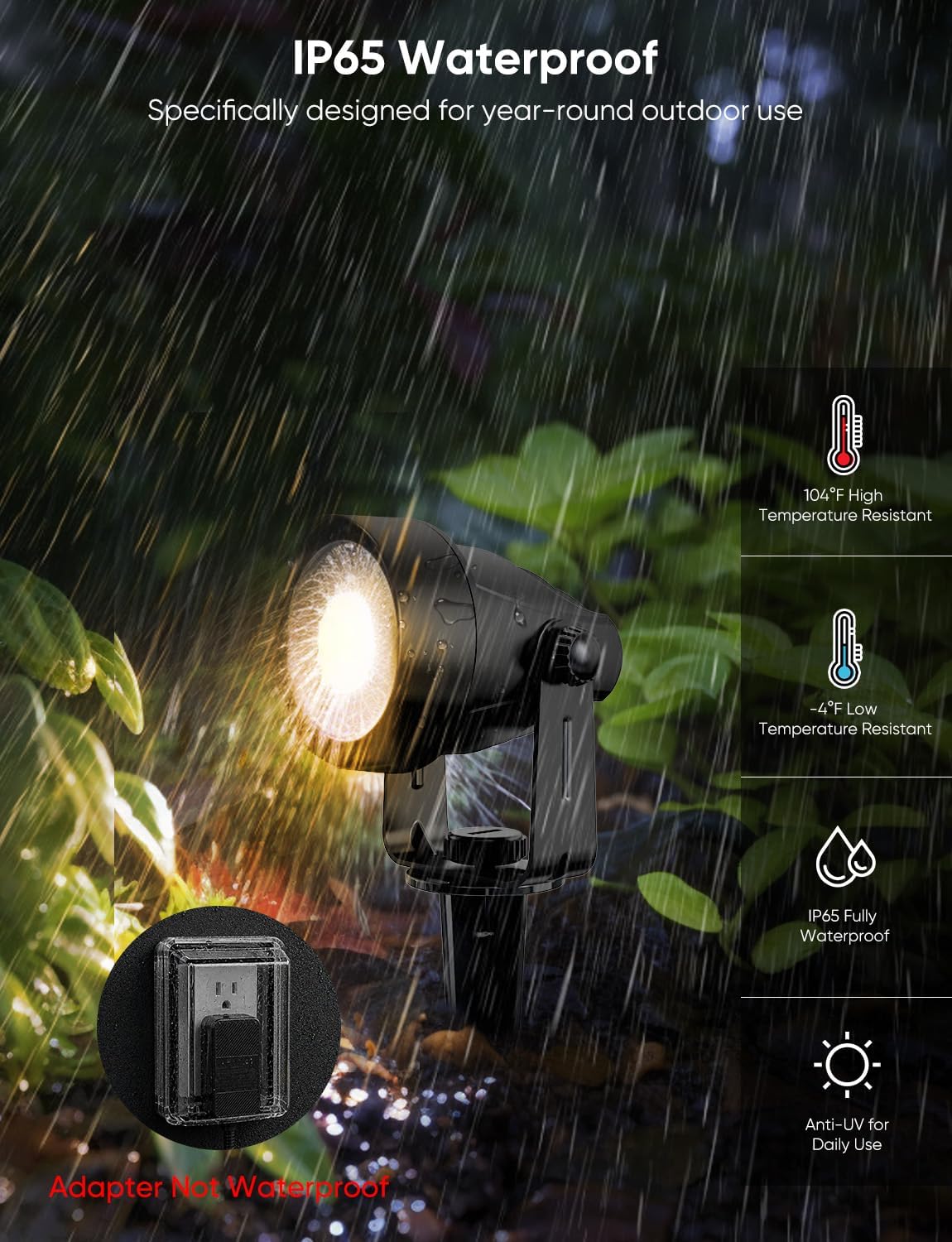 appeck landscape lighting, rgbw spotlights with app control,8, package contents