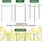 10-Pack Half Round Snake Plant Support Stakes, Plant Support Ring for Hydrangea, Peony, Dahlia and More, Rust-Proof Plant Cages for Indoor and Outdoor Potted Plants (14x8Inch)