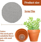 100 Plant Pots Hole Mesh Pad - MAQIHAN Drainage Mesh for Flower Pot, 2 Inch | Round Plant Mesh, Substrate Barrier, Mesh Grid Mat for Bonsai, Gardening Essentials, Prevent Soil Leaking Plant Accessories
