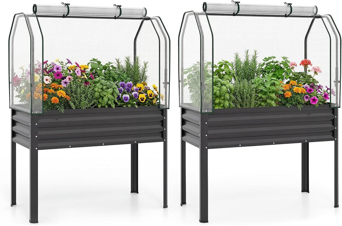 giantex raised garden bed with legs & greenhouse, main product view