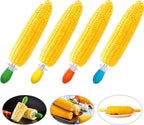 18 Pcs Stainless Steel Corn Cob Holders with Butter Spreading Tool | Colorful Silicone Handle, Interlocking Corn Holders, Fruit Meat BBQ Forks Skewers, For Home Cooking Party Camping Picnics