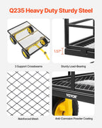 vevor 1400 lbs steel garden cart, heavy duty, side view