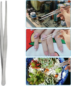 Bonsicoky 1 Pcs Tweezers Nipper, 12 Inch, Stainless Steel, Silver | Extra Long, For Aquarium, Crafts, Jewelry, Food and Horticulture