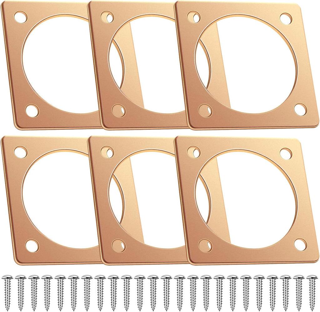 Hotop 6 Pcs Metal Bird House Guards 1 1/2 Inch Opening Bird House Entry Copper Portal Predator Hole Protector for Eastern Bluebird Houses