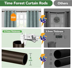 Curtain Rods for Windows 66 to 120, 1 Inch Adjustable Heavy Duty Long Window Outdoor Curtain Rod for Patio, Drapery Rods with Simple End Caps, Size 32"-120", Antique Bronze