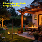 PChero Solar Hanging Lanterns Outdoor Waterproof, 4 Tea Lights, 18.1" Chain | 2 large + 2 small iron holders, flickering LED tea lights, for patio garden tree backyard, 10-12H runtime, removable chain