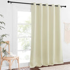 NICETOWN Sliding Door Window Treatment Blackout Patio Door Curtain Panels, Privacy Thermal Drapes for Bedroom Living Room Department with Grommet Top (Beige, W66 x L110)