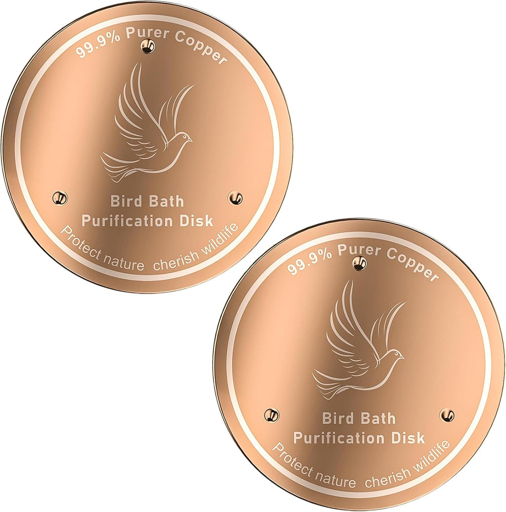 99.99% Pure Copper Cleaning Tray, 0.6mm 2-Piece Birdbath Copper Tray, equipped with a three-point support to ensure physically safe cleaning of water, for year-round use, outdoor birdbaths and bowls