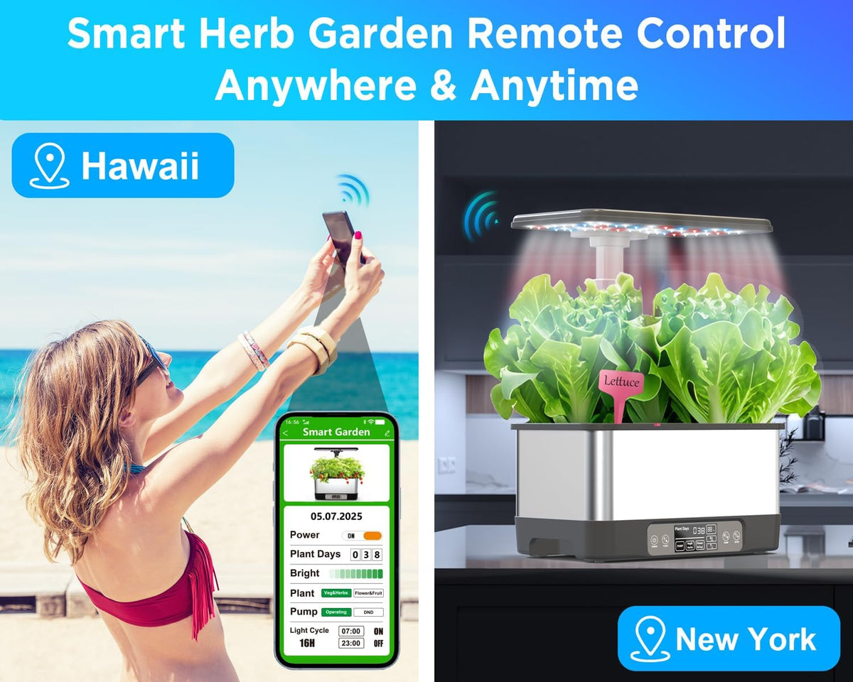 hydroponics growing system,smart indoor herb garden with grow shown in use