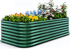 quictent galvanized oval raised garden bed kit, 8x4x2, main product view
