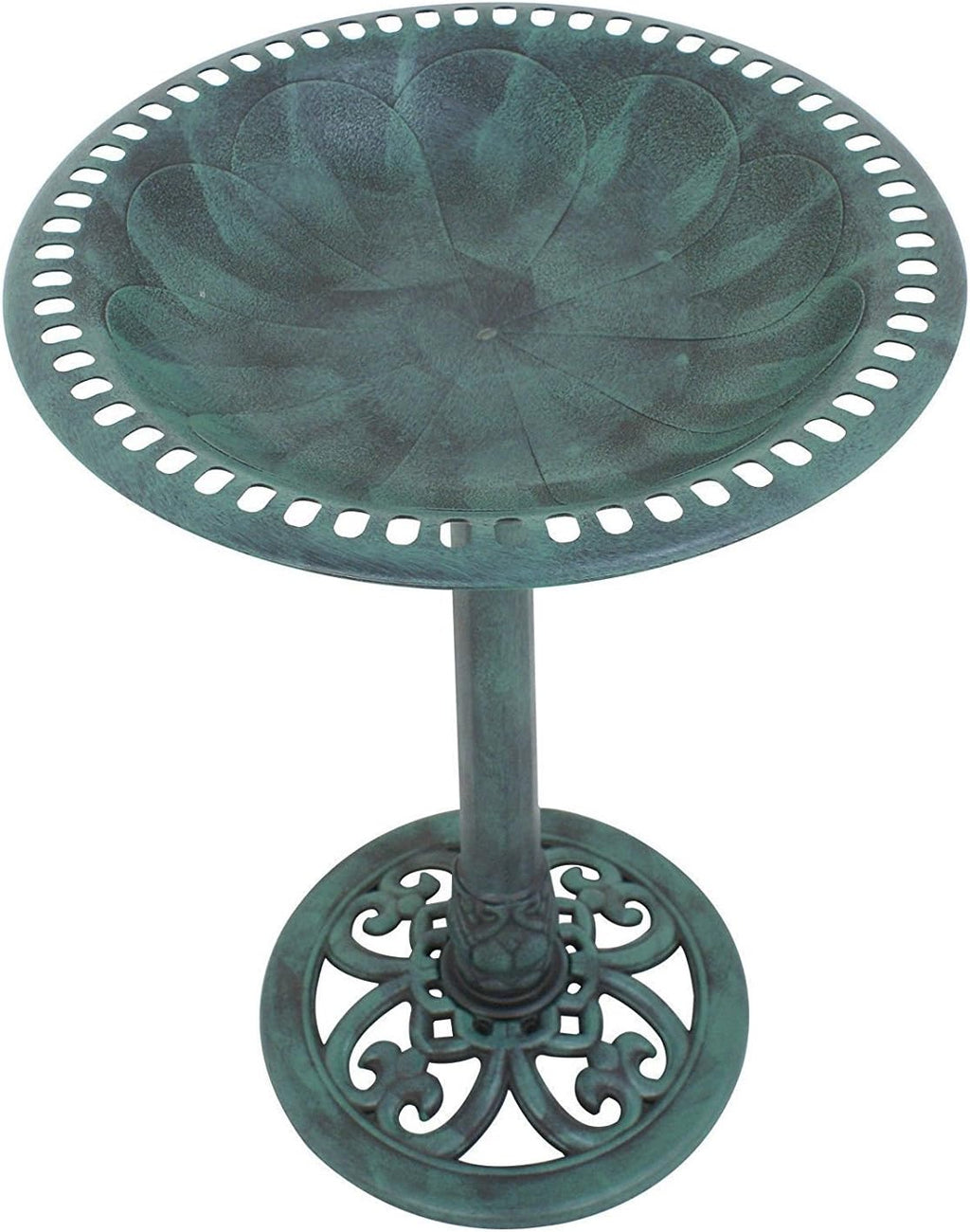 ZenStyle 28in Birdbaths Bowl Outdoor, Pedestal Bird Bath Vintage Outdoor Garden Accent Décor (Green)