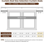 Silver Curtain Rod 30-144 inch 2 Pack, Fit 30 to 142, 66 to 120 inch Windows, 1 Inch Diameter Heavy Duty Adjustable Telescopic Rod
