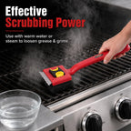 Bristle-Free BBQ Grill Brush for Outdoor Grill, Steam Grill Cleaner with Scraper & 2 Detachable Scrub Heads for Gas, Charcoal, Porcelain, Cast Iron Grates