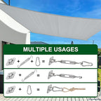 yofit 44 Pcs Shade Sail Hardware Kit, 6 Inch Outdoor Sun Sail Accessories, 304 Stainless Steel Turnbuckles & Brackets for Triangle/Rectangle Sails, Patio Canopy Installation Hardware Set Waterproof